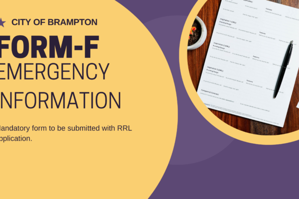 Brampton Residential Rental License Emergency Information Form-E